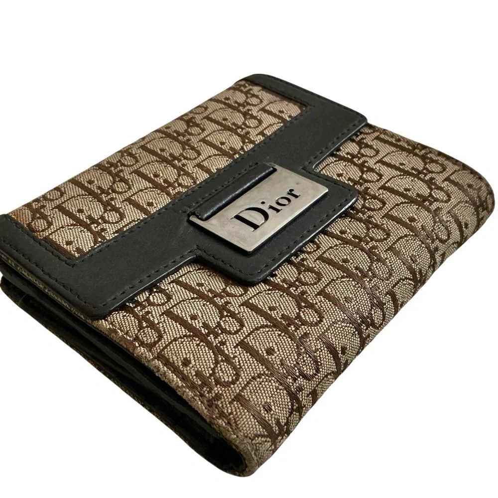 Christian Dior Brown Trotter Compact Wallet